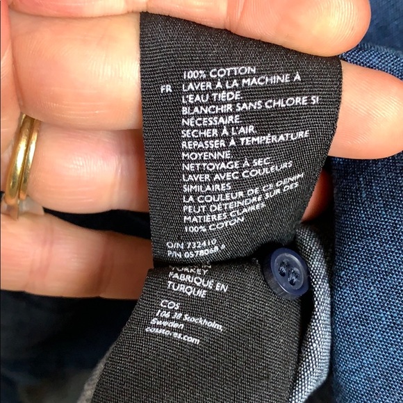 Cos navy half button shirt - Picture 5 of 5